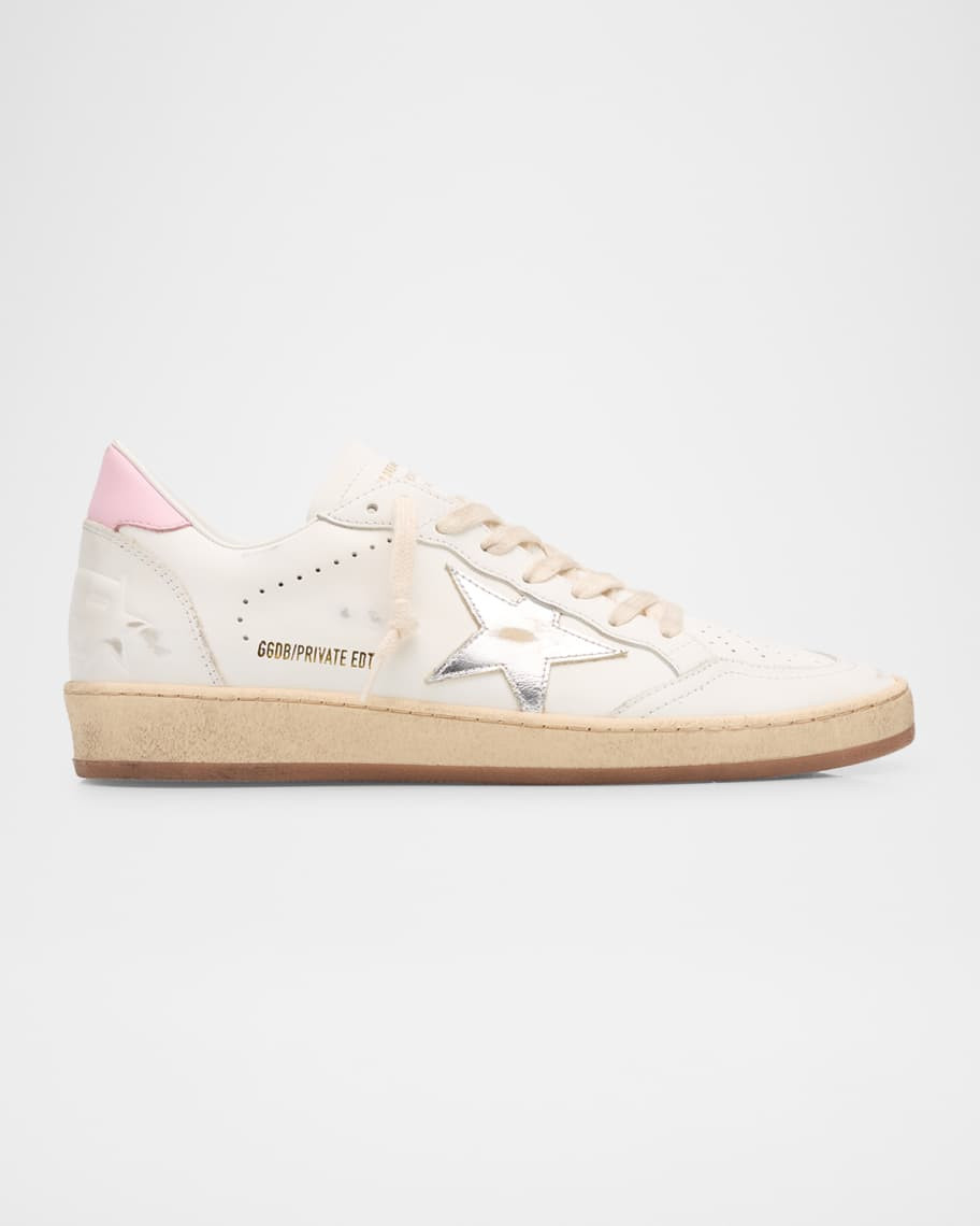 Ball Star Mixed Leather Low-Top Sneakers | Neiman Marcus