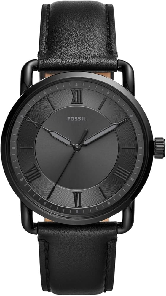Fossil Men's Copeland Quartz Stainless Steel and Leather Three-Hand Watch, Color: Black (Model: F... | Amazon (US)