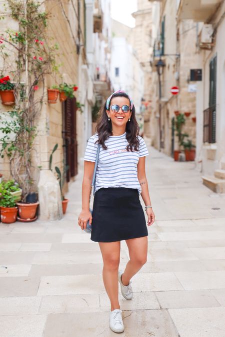 It’s still warm in southern Italy so the black mini skirt is out again! This skirt can be styled in so many different ways! Just browse my other looks from this Fall in Italy trip and you’ll see what I’m talking about! 

#LTKfindsunder100 #LTKtravel #LTKstyletip