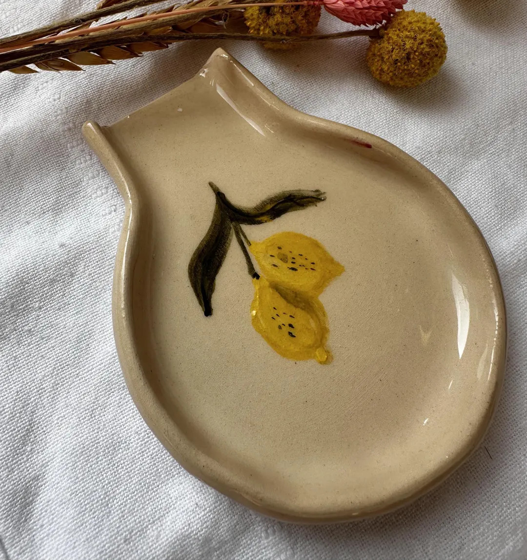 Ceramic Spoon Rest/ Handmade Pottery Coffee Spoon Rest/ Lemon Ceramic Spoon Holders/ Housewarming... | Etsy (US)