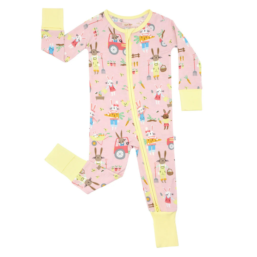 Petal Hop To It Bamboo Viscose Zippy | Little Sleepies