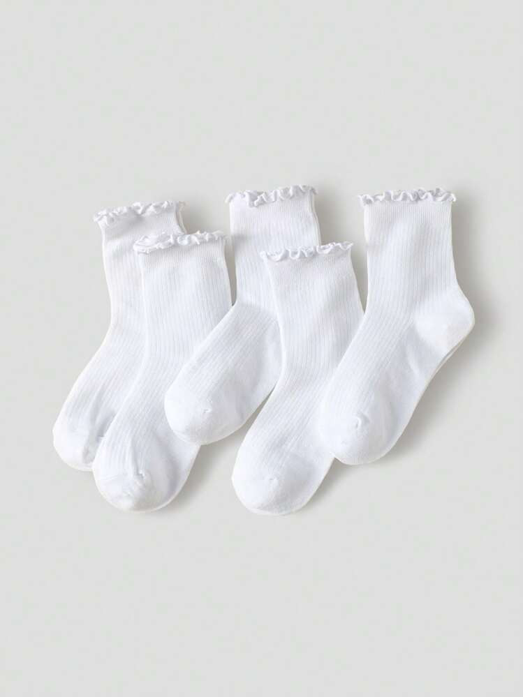 5pairs Frill Trim Ankle Socks | SHEIN