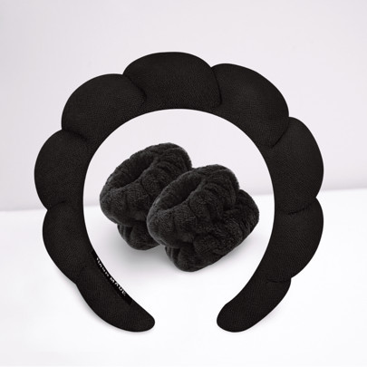 Soft Terry Cloth Spa Headband For Women And Girls Ideal For Washing Face Makeup Skincare Or Hair Care Non-Slip Puffy Padded Wristband Hairband Thick B | SHEIN