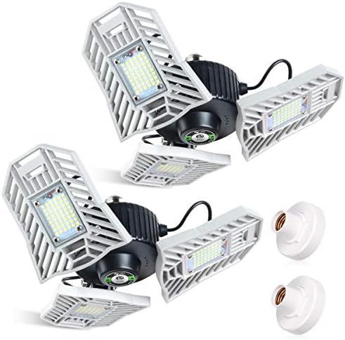 Tanbaby LED Garage Lights 2 Pack 60W LED Shop Lights for Garage with 3 Ultra Bright Adjustable Panel | Amazon (US)