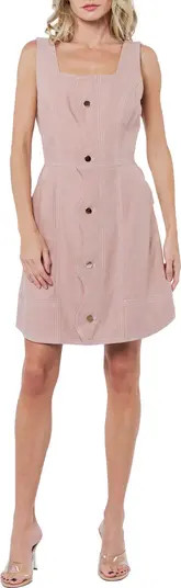 Alanni Topstitch Detail Cotton Blend Dress | Nordstrom