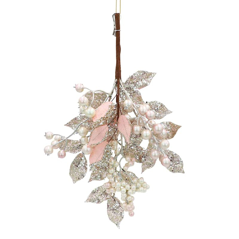 Pink Leaf Clip Ornament, 14" | At Home