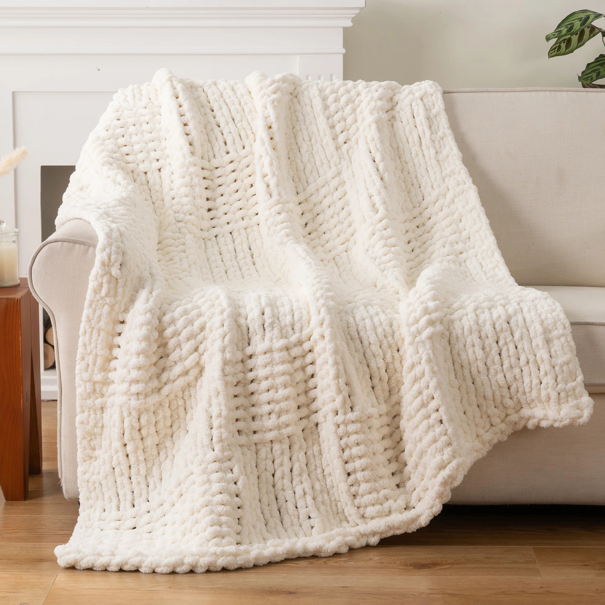 Chunky Knit Throw Blanket For Home Decor, 50"X60" | Wayfair North America