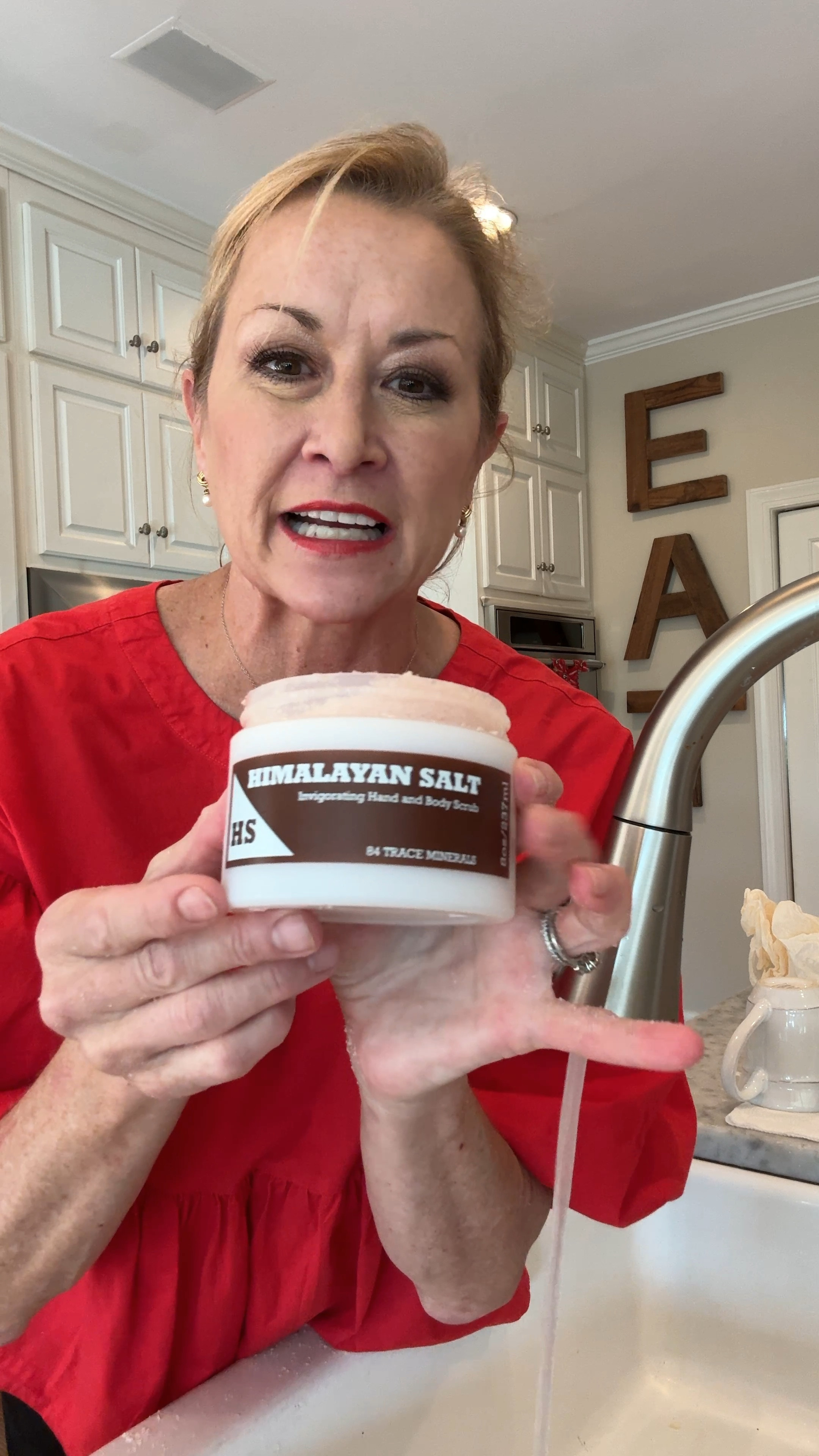 I keep this tub of Himalayan salt by the kitchen sink and love treating my hands to a nice scrub. It makes them so soft. I’m linking a similar brand below.! Himalayan salt is an exfoliate it’s NOT to eat. #softhands

#LTKFamily