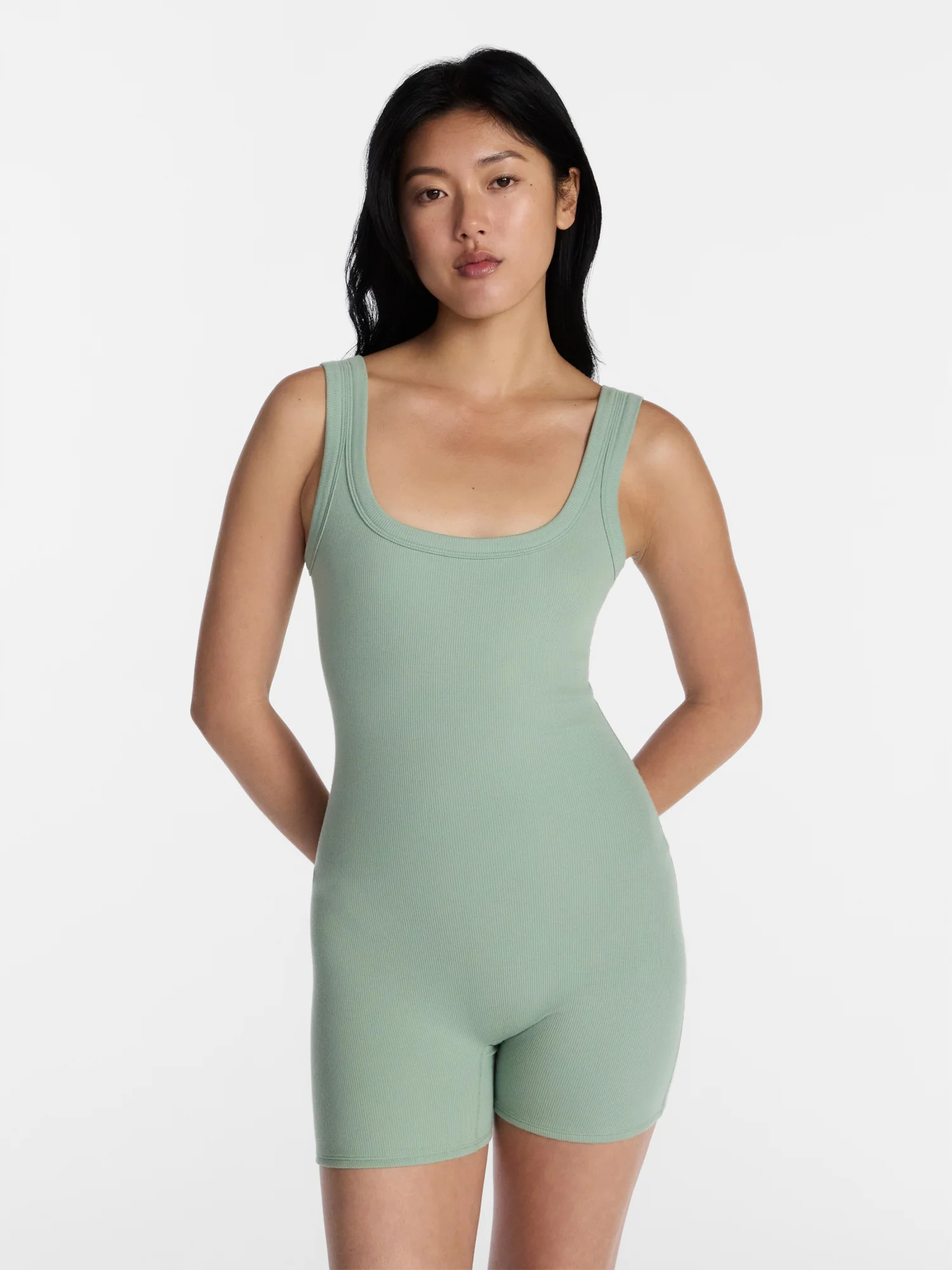 No Boundaries Cotton Stretch Ribbed Cozy Romper, Women's XS-XXXL | Walmart (US)