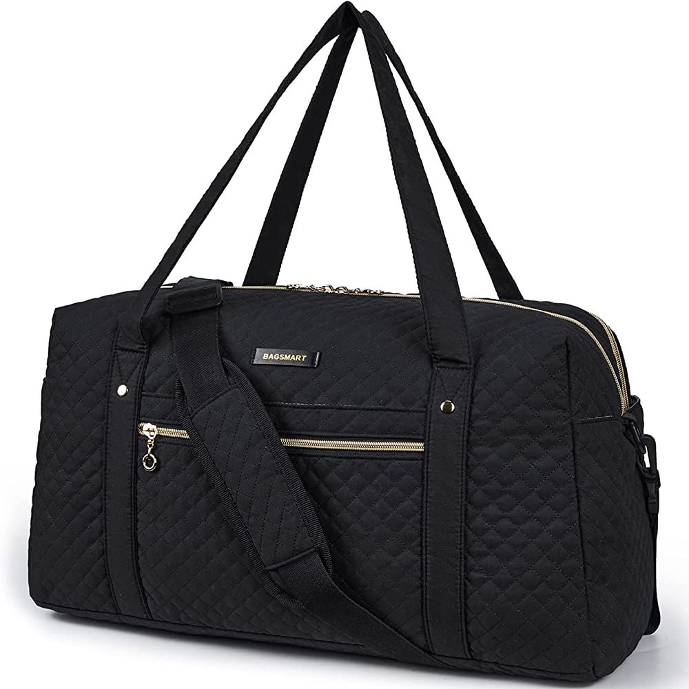 Travel Duffle bag, BAGSMART Weekender Overnight Bag for Women Large carry on bag With Shoe Bag,Lapto | Amazon (US)