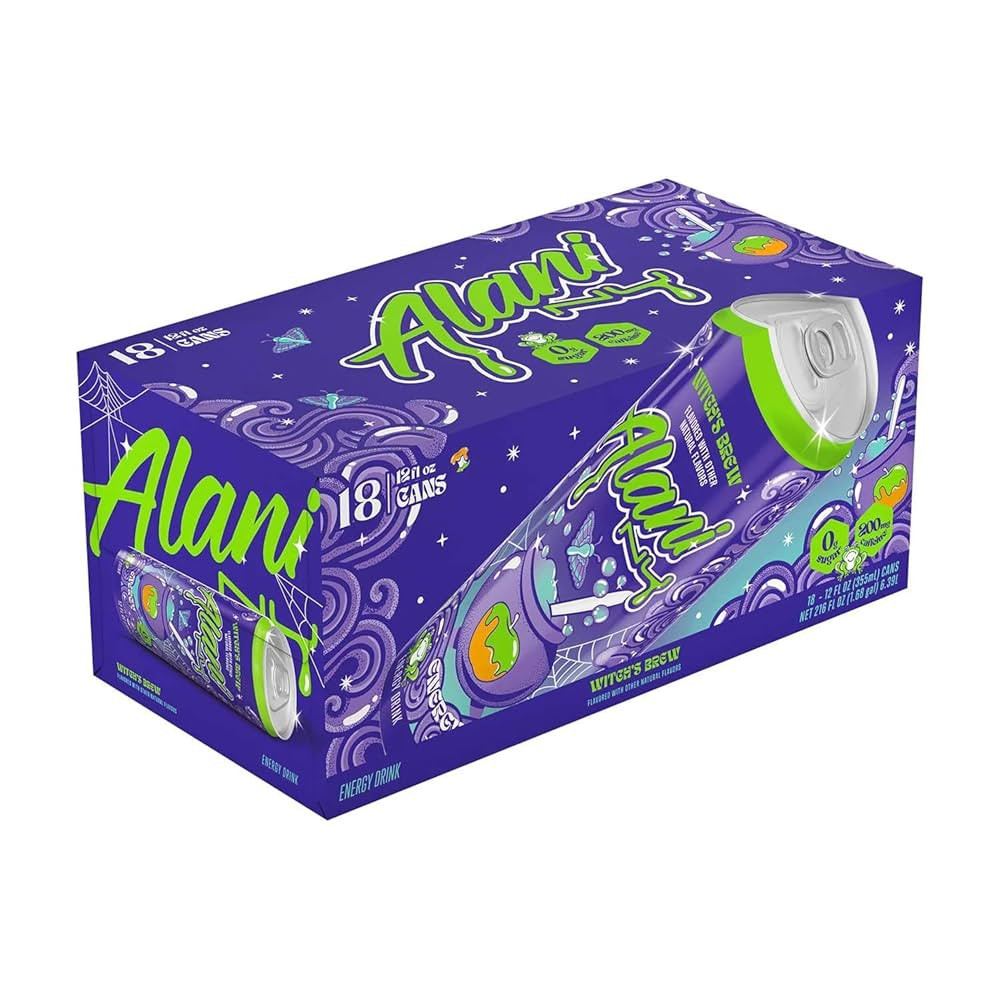 Alani Witch's Brew Energy Drinks, Sugar Free, Low Calorie Energy Drinks, 12 Fl Oz Cans (18 Pack) | Amazon (US)