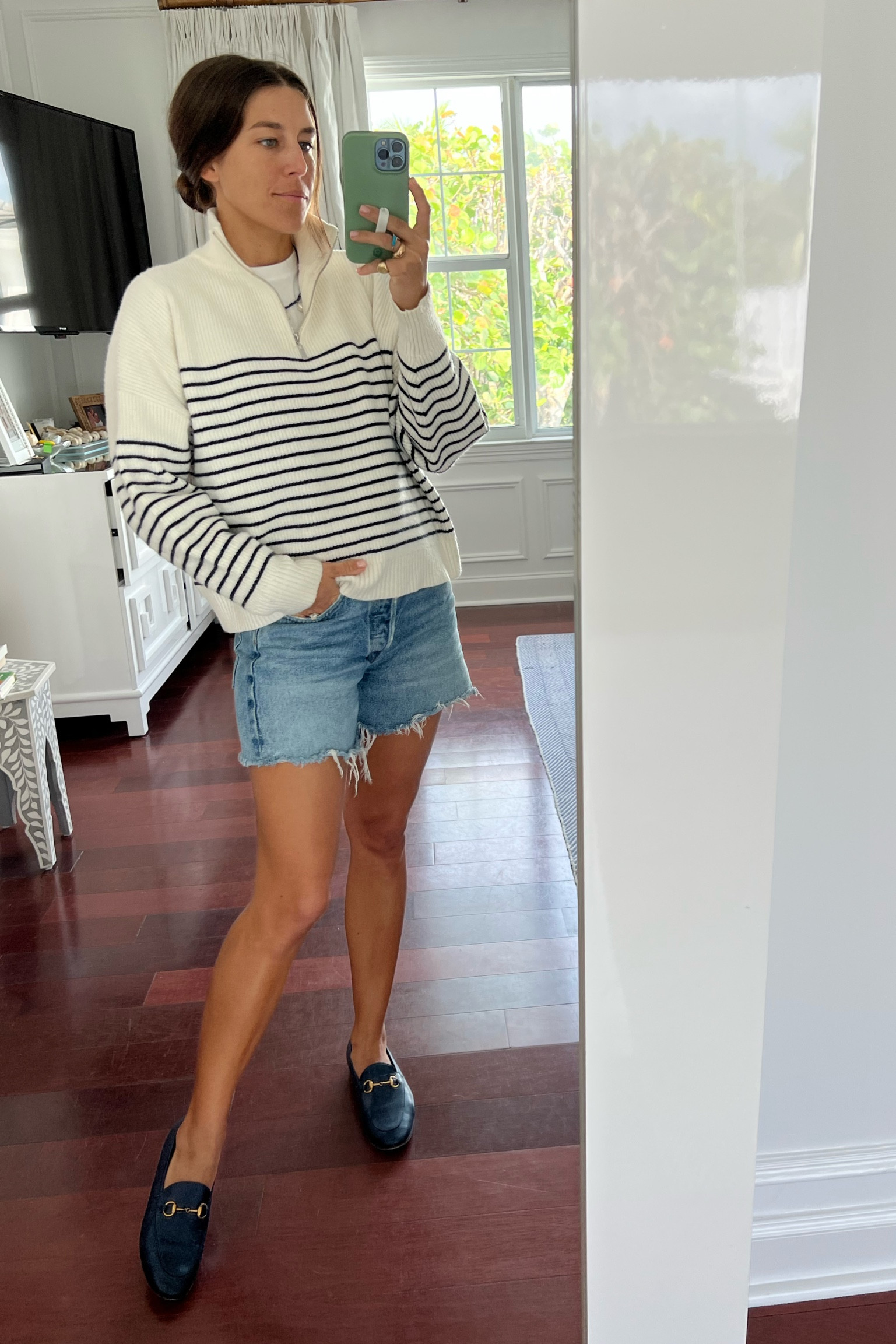 Casual Monday // sweater and shorts on sale today 💙 

#LTKCyberweek #LTKsalealert