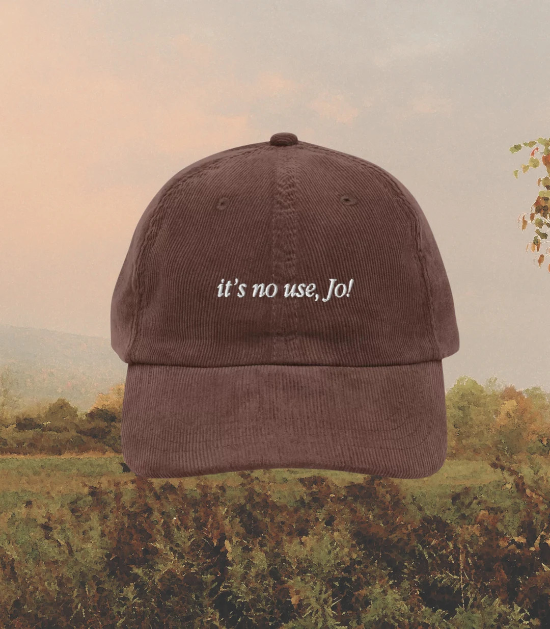 Little Women It's No Use Jo Corduroy Embroidered Hat * Cottagecore March Sisters Meg Jo Beth Amy ... | Etsy (US)