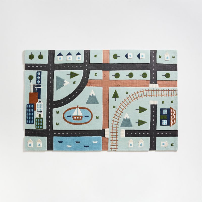 City Car Kids Rug 4x6 + Reviews | Crate & Kids | Crate & Barrel