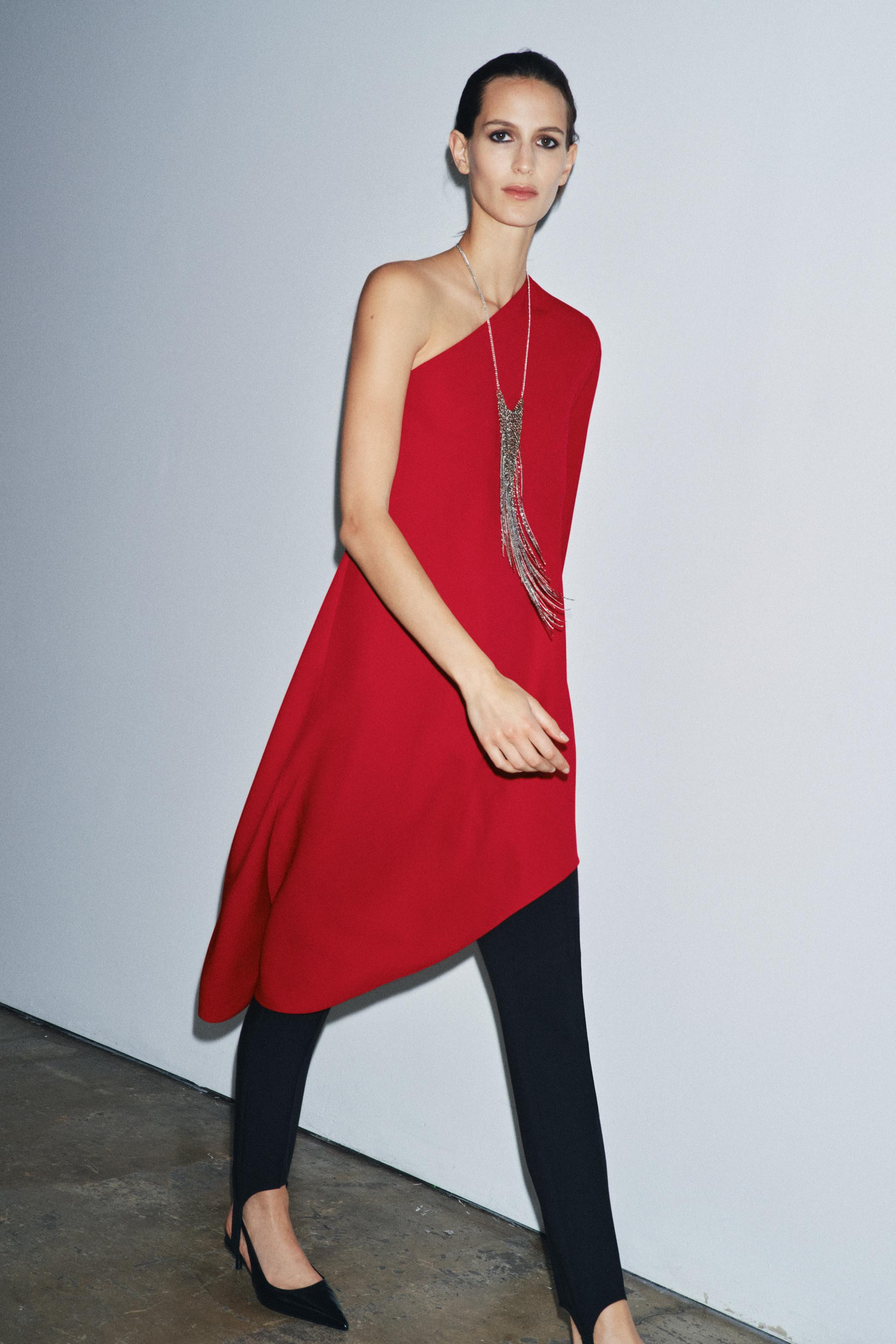 ZW COLLECTION ASYMMETRIC LONG DRESS | Zara US