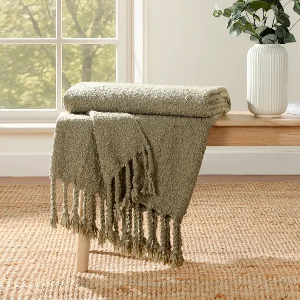 Lillie Boucle Throw, 130cm x 180cm | Dunelm