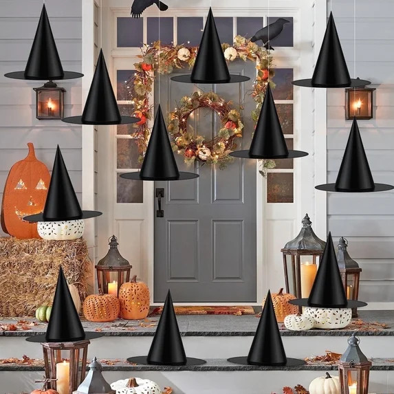 Zsiparty Halloween Black Witch Hats for Home Party Yard, 12 Pcs 15 inch Witch Hats with 328 ft Ro... | Walmart (US)
