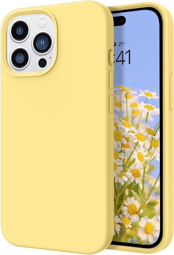 DOMAVER for iPhone 14 Pro Case Liquid Silicone Soft Gel Rubber Microfiber Lining Cushion Cover Sh... | Amazon (US)