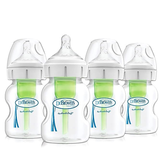 Dr. Brown's Options+ Wide-Neck Bottle, Level 1 Nipple, 5 Ounce (4 Count) | Amazon (US)