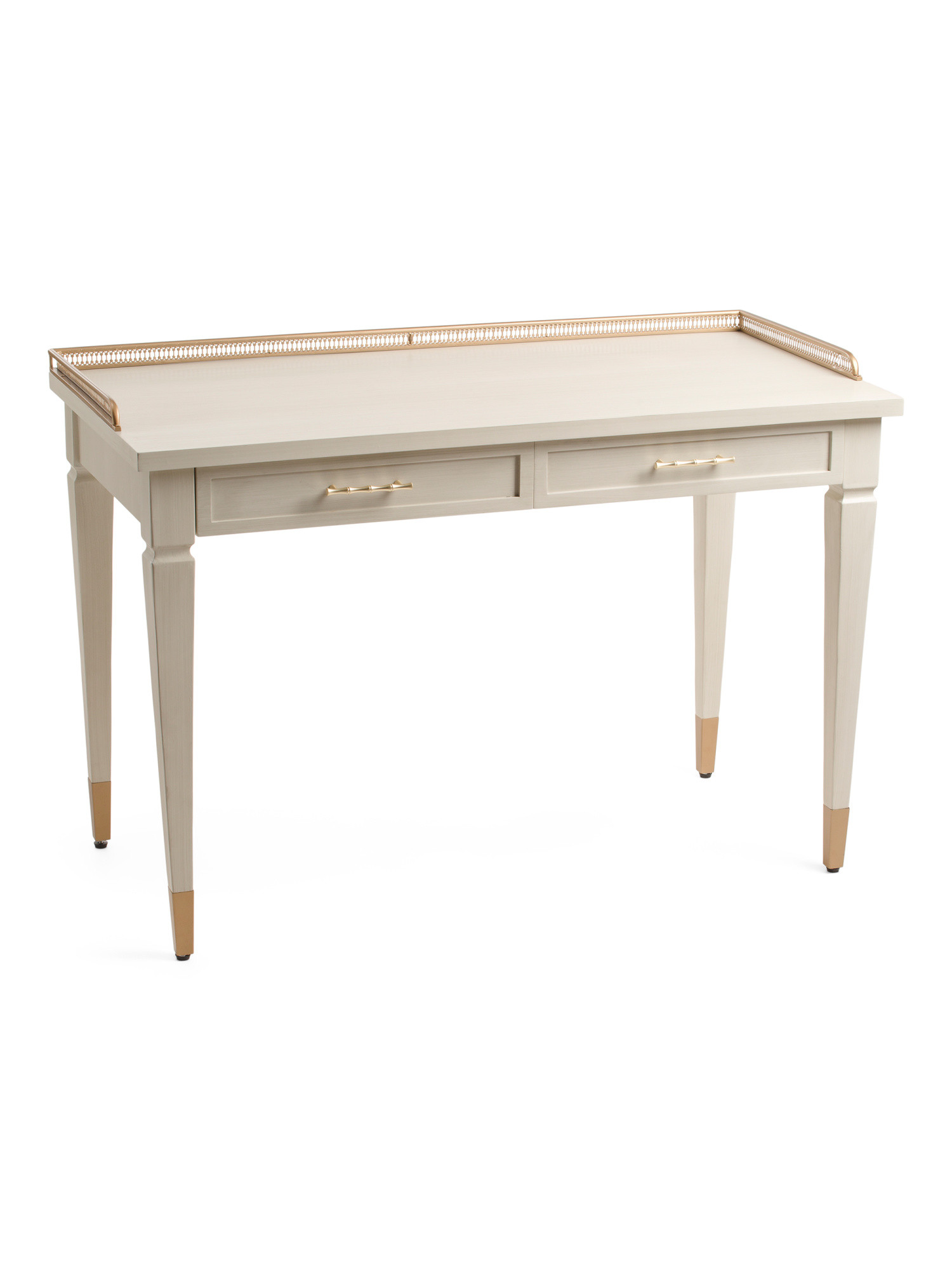 46in Glossy Linen Lined Two Drawer Wooden Desk | Home | Marshalls | Marshalls