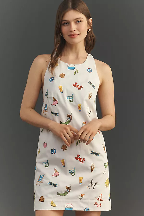 Sleeveless Beaded Shift Mini Dress | Anthropologie (US)