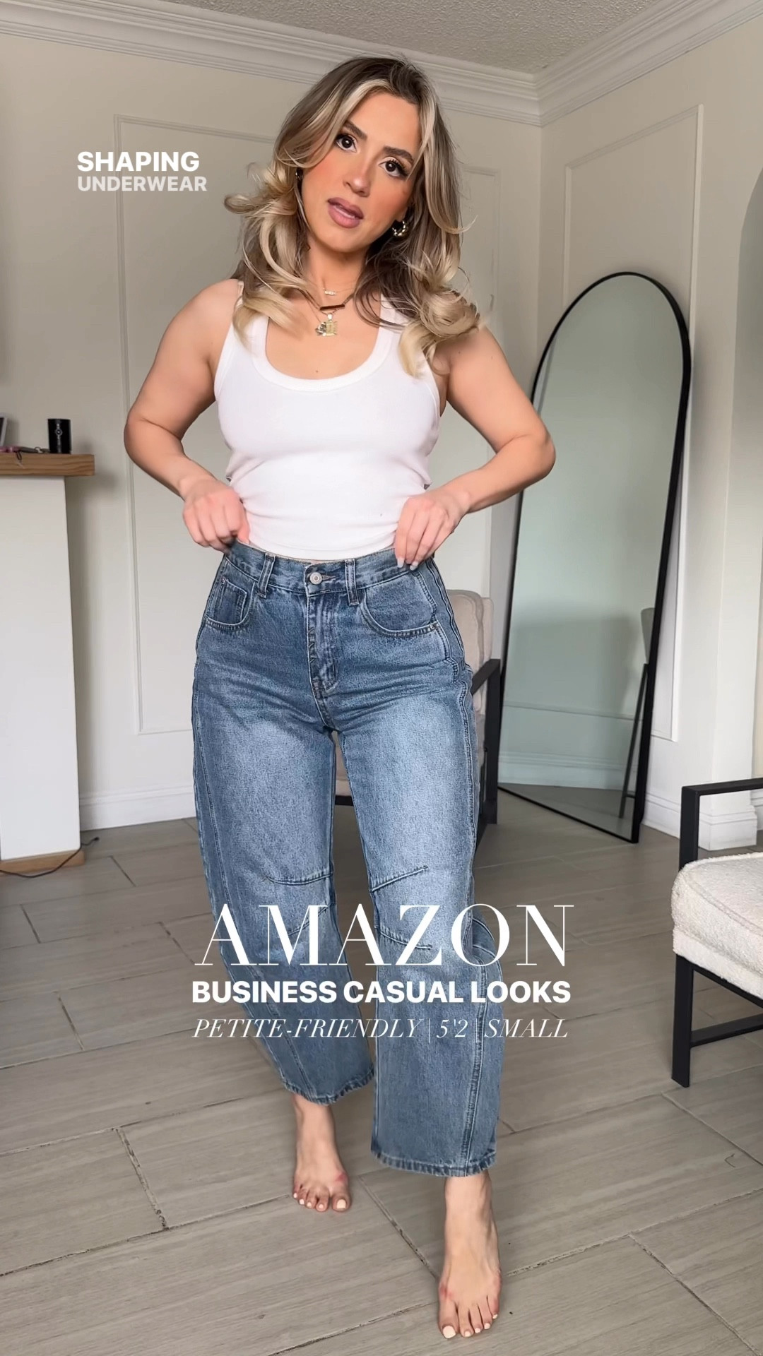 Amazon Business Casual Looks 🙌🏼💫

✔️Look 1: Size 4 in trousers | XS in men's blazer

✔️Look 2: small and pencil skirt amazing stretch! Small turtleneck and black jacket. 

✔️Look 3: Small in trousers (some stretch) | small in striped short sleeve button up

✔️Look 4: small in faux leather skirt, it has really good stretch! If your size is not available, I linked very similar options | small, and the striped turtleneck really nice stretch. 

✔️Look 5: size 27 in jeans they have really good stretch so size down if you're in between sizes. If your size is not available on Amazon, I linked the exact jeans from Levis.com (color splash zone) | small in the brown blazer

✔️Look 6: small in trousers, turtleneck, and coat

#LTKStyleTip #LTKFindsUnder50 #LTKU