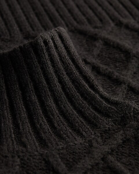 Cable Knit Turtleneck Oversized Sweater Vest | Express