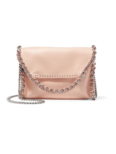 The Falabella crystal-embellished faux suede shoulder bag | NET-A-PORTER (UK & EU)