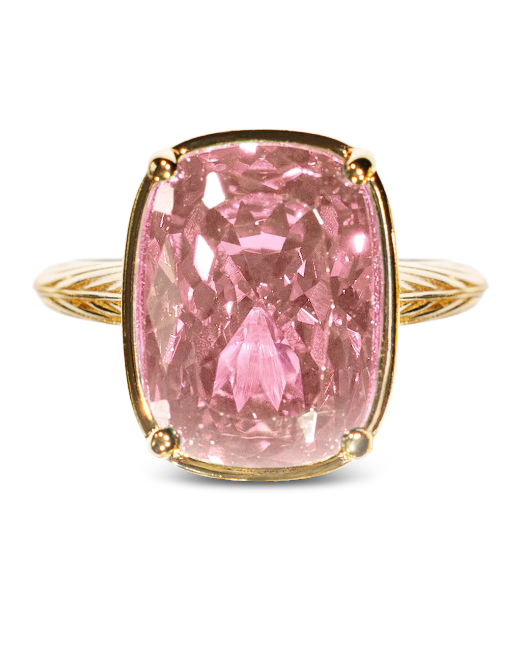 Sterling Silver Elongated Cushion Pink Sapphire CZ Cocktail Ring | Sterling Forever