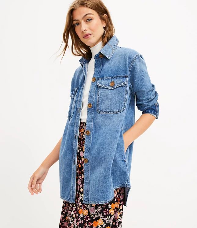 Petite Denim Shirt Jacket | LOFT