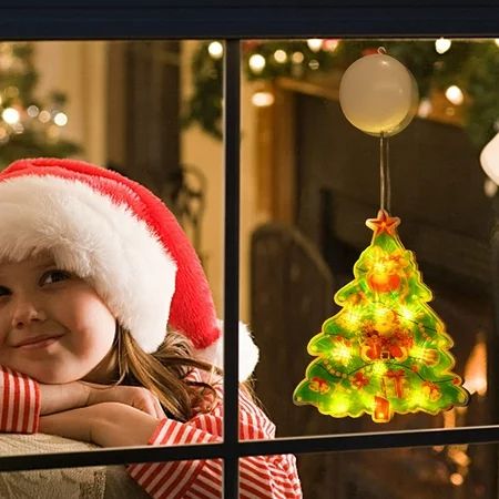 Indoor Christmas Decorations Floweek Christmas Window Hanging Lights Warm Light Christmas Window Suc | Walmart (US)