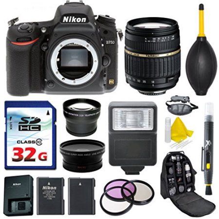 Nikon D750 Digital SLR Camera + 32GB Class 10 Memory Card + Backpack Case + 3pc Filter Kit + Auto Po | Walmart (US)