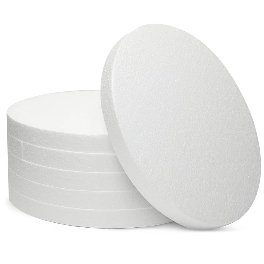Juvale Thick Foam Discs - 12 x 12 x 1 In, White, 6-Pack - Circle Foam for Flowers Bouquet & DIY C... | Amazon (US)