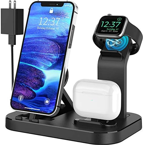 Charging Station for Multiple Devices Apple, 3 in 1 Charging Station for iPhone/iWatch/AirPods, 1... | Amazon (US)