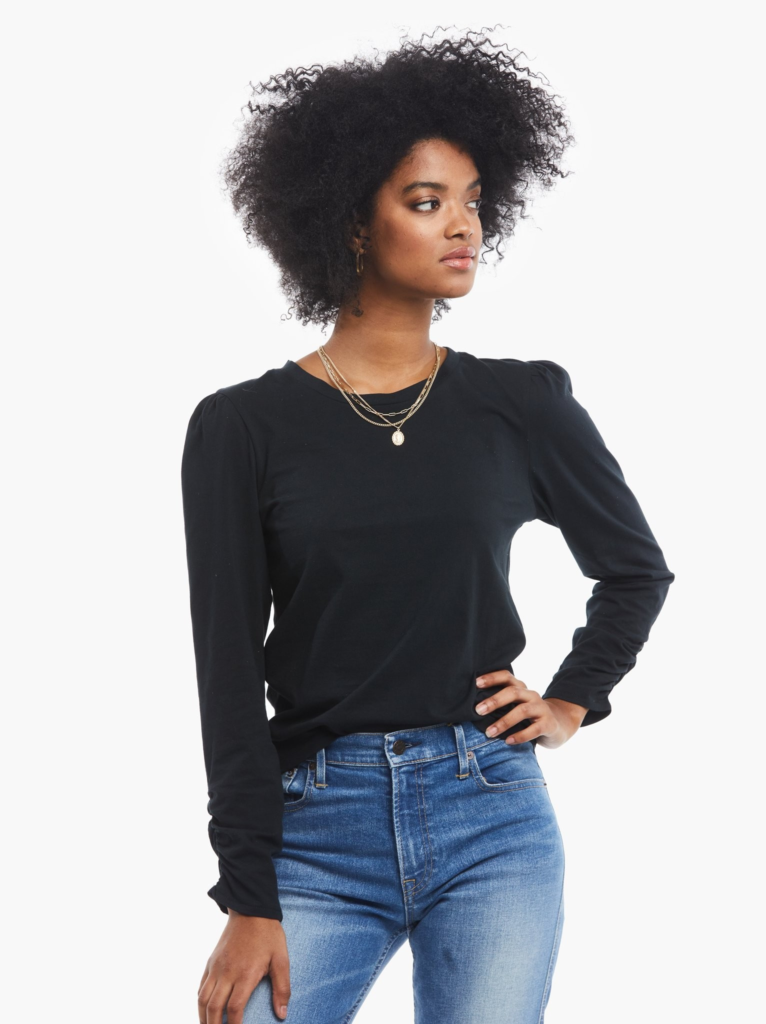 Agnes Ruched Sleeve Tee - 

  
    

    $64or 4  payments of $16.00 by  ⓘ | ABLE
