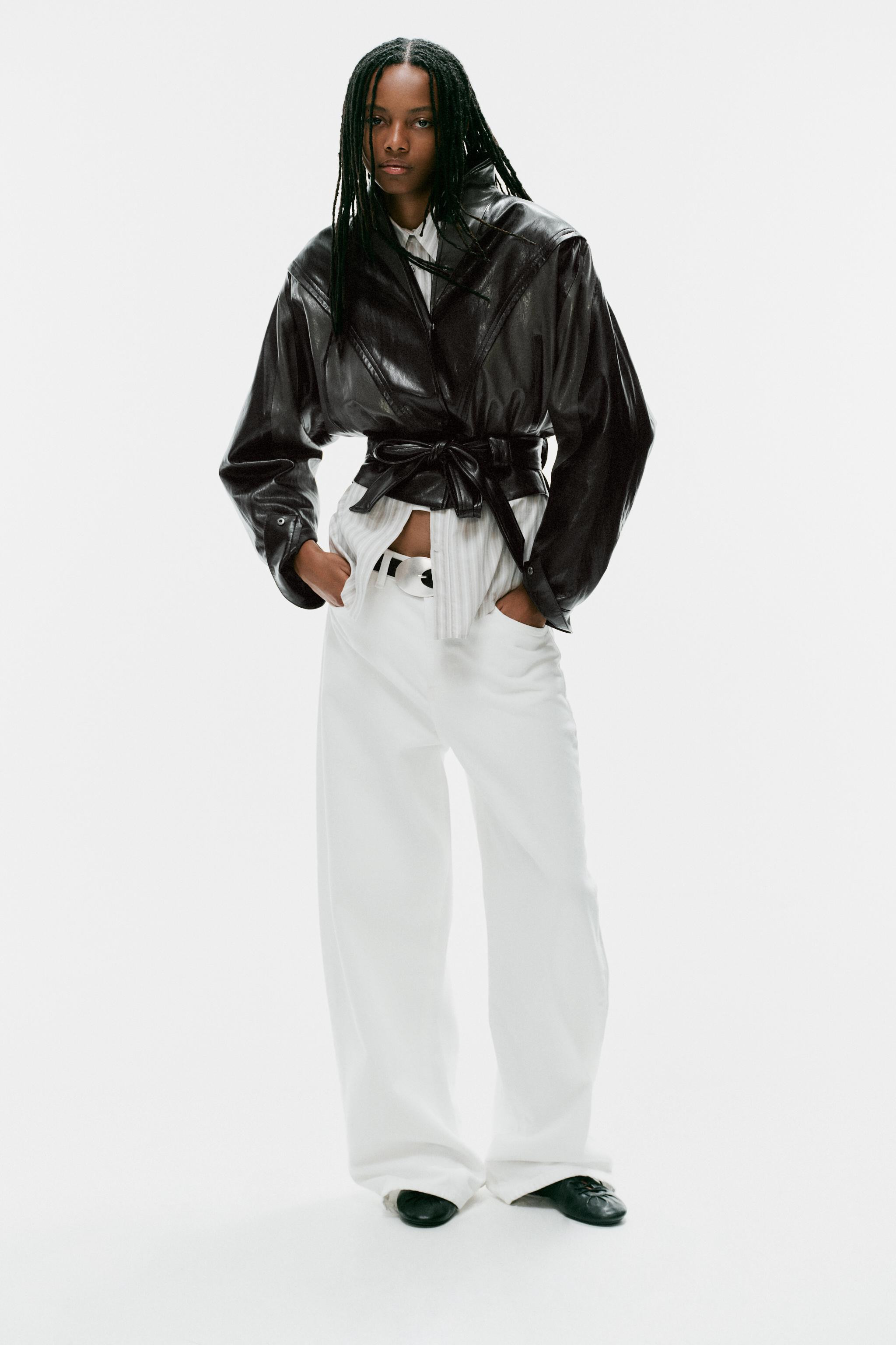 FAUX LEATHER JACKET WITH BELT | Zara US