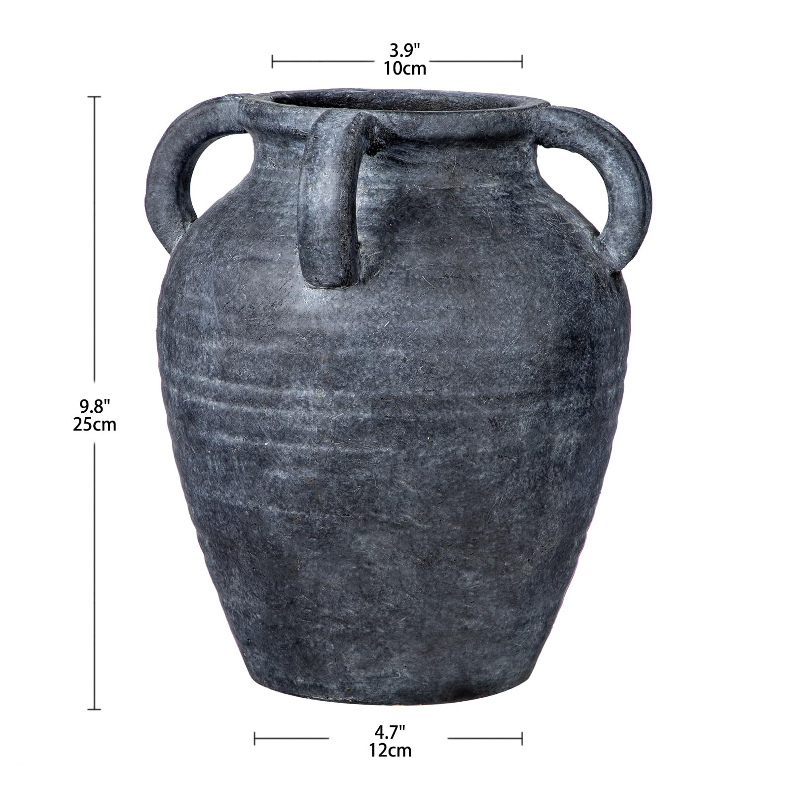 Handmade Flower Vase, 9.8" Tall Terracotta Vase, Vintage Ceramic vase, Rustic Antique Decor with ... | Amazon (US)