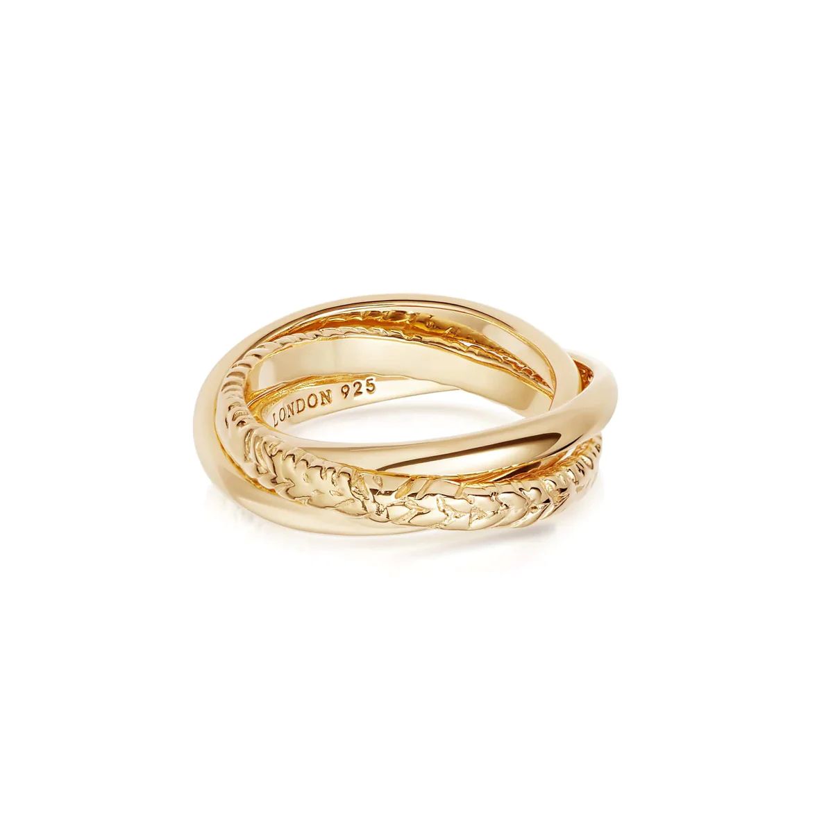 Estée Lalonde Trinity Ring 18Ct Gold Plate | Daisy London Jewellery