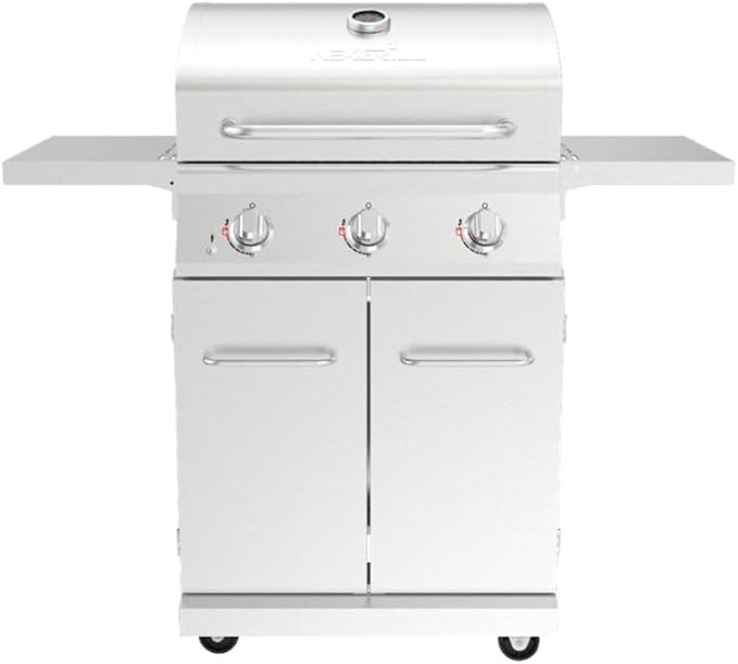Nexgrill Stainless Steel 3-Burner Propane Gas Grill w/Foldable Side Shelves, 40,500BTUS, 591.05 s... | Amazon (US)