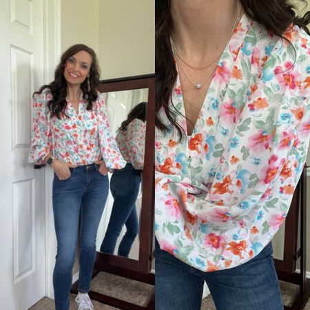 Loving this floral top in a Jean look as well! 

#LTKFindsUnder50 #LTKStyleTip