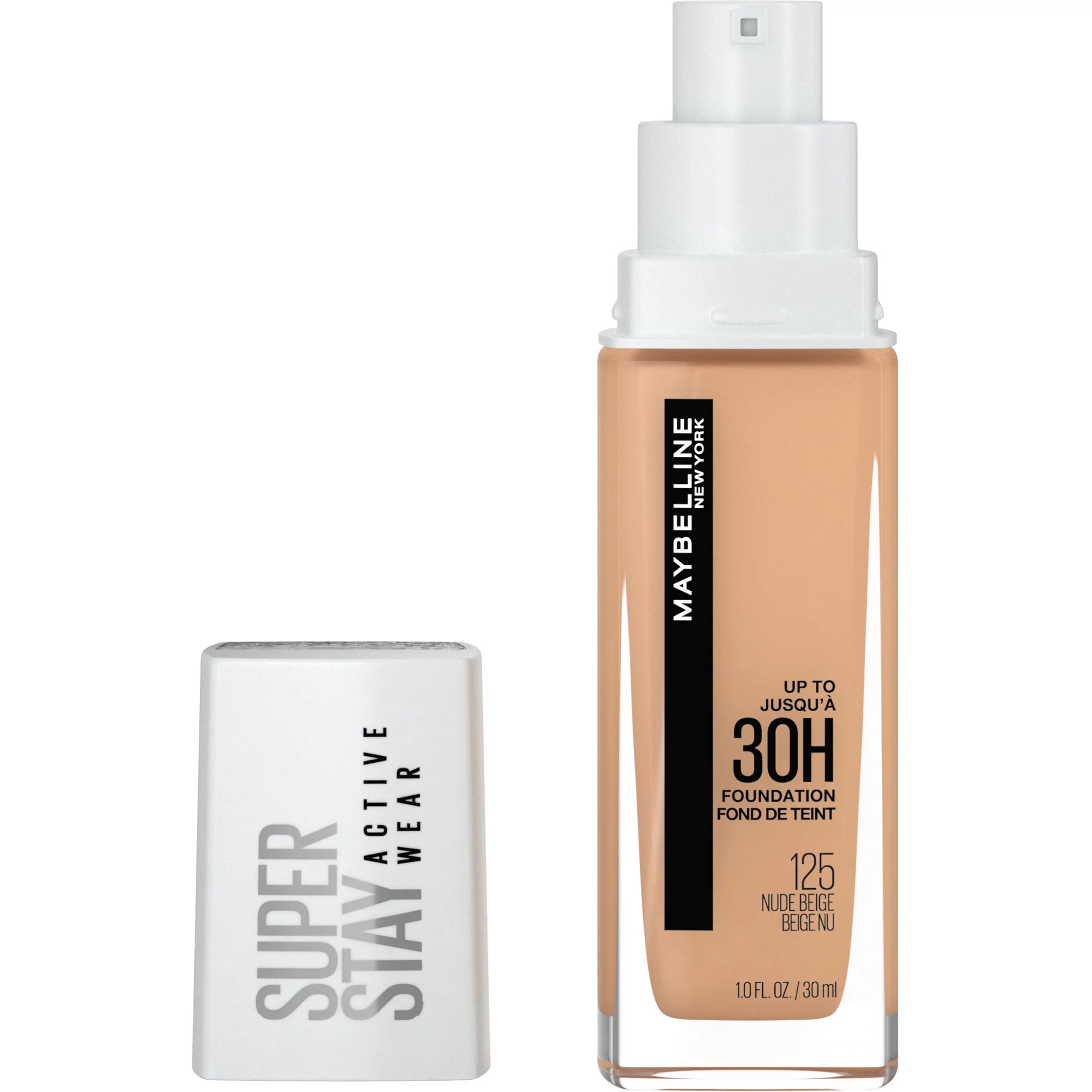 Maybelline Super Stay Longwear Liquid Foundation, Up to 30HR Wear, 125 Nude Beige, 1 fl. oz. | Walmart (US)