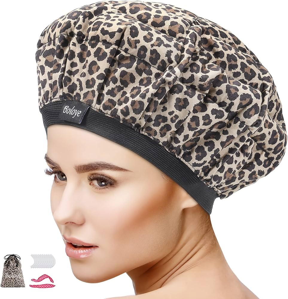 Flaxseed Deep Conditioning Heat Cap - Boloye Cordless 100% Safe Microwave Hot Cap for Natural Cur... | Amazon (US)