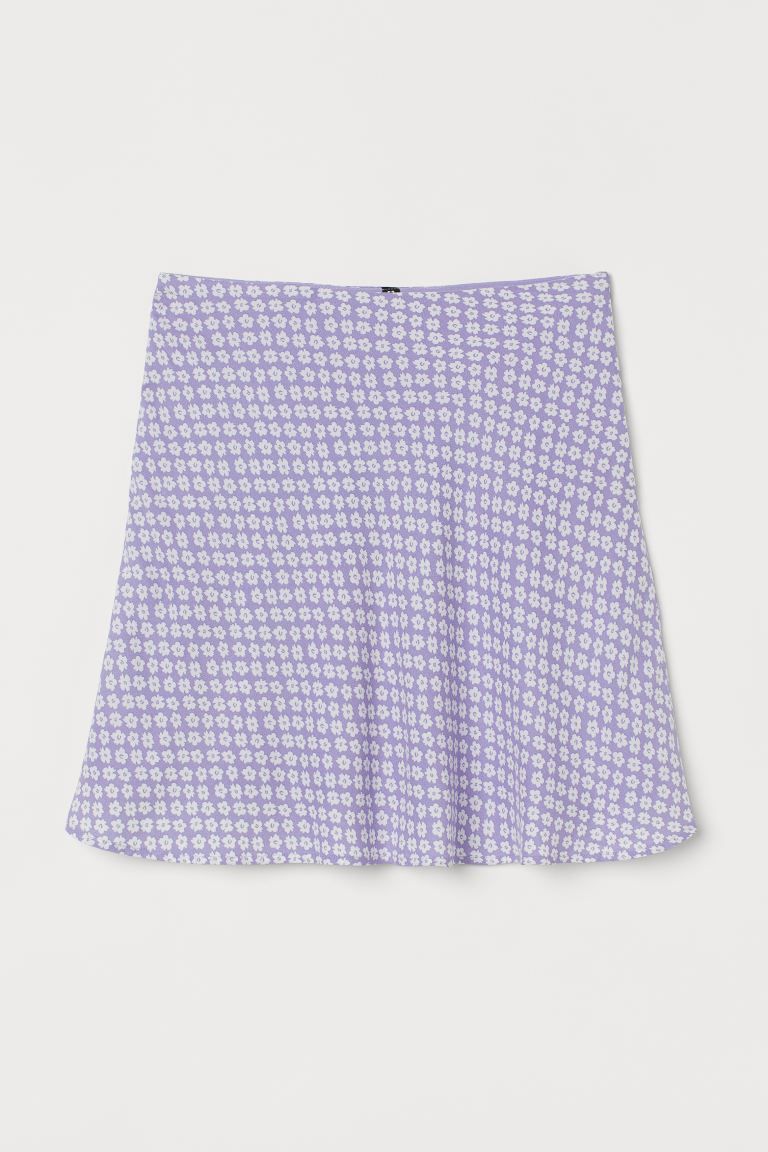 Short, A-line skirt in an airy viscose weave with a concealed zip in one side that has a button a... | H&M (UK, MY, IN, SG, PH, TW, HK)