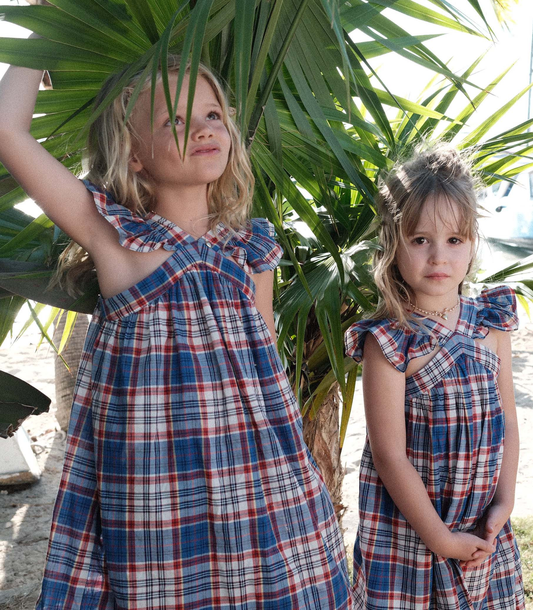 Little Nisha Dress - Cote D'Azur Plaid | DÔEN | DOEN