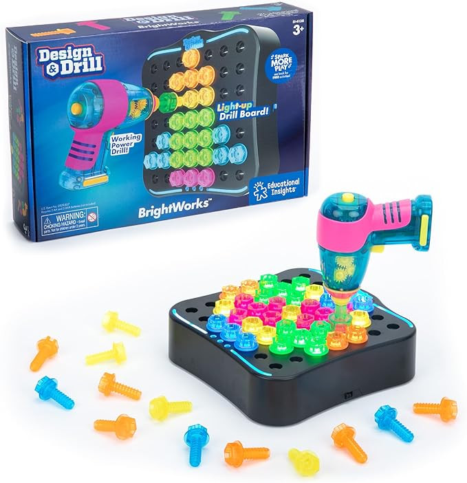 Educational Insights Design & Drill Brightworks, STEM Learning with Toy Drill, 53 Pieces, Ages 3+ | Amazon (US)