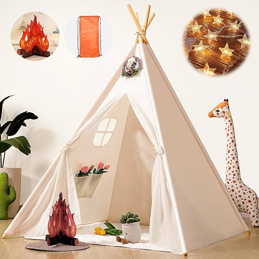 Kids Teepee Play Tent, Girls & Boys, Gifts Playhouse for Indoor Outdoor Games, Toys House for Bab... | Amazon (US)
