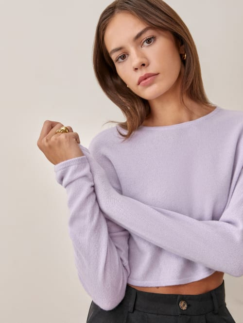 Idan Cropped Cashmere Crew | Reformation (Global)