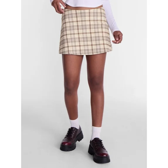 No Boundaries Woven Mini Pull-On Skirt, Women's Sizes XXS-XXL | Walmart (US)