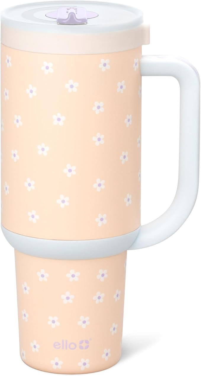 Ello Oasis 30 oz Tumbler with Handle & Retracting Straw | Reusable Insulated Stainless Steel Cup ... | Amazon (US)