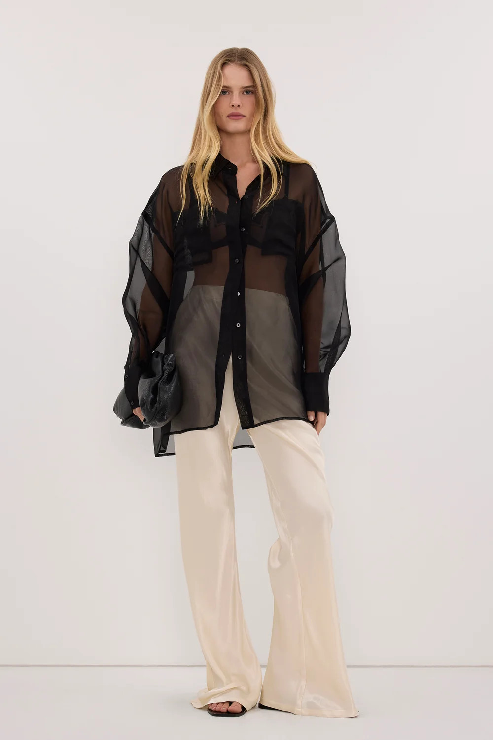 NIKKI CREAM SATIN BIAS PANT | DISSH